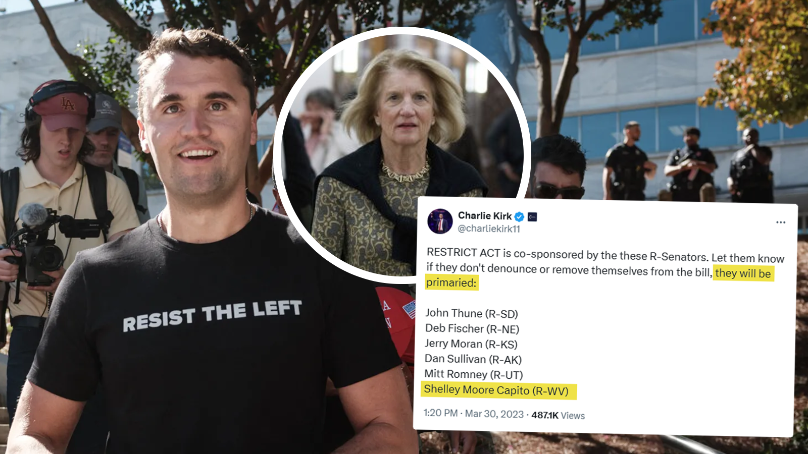 Charlie Kirk Vowed to Primary Shelley Moore Capito Over RESTRICT Act Support