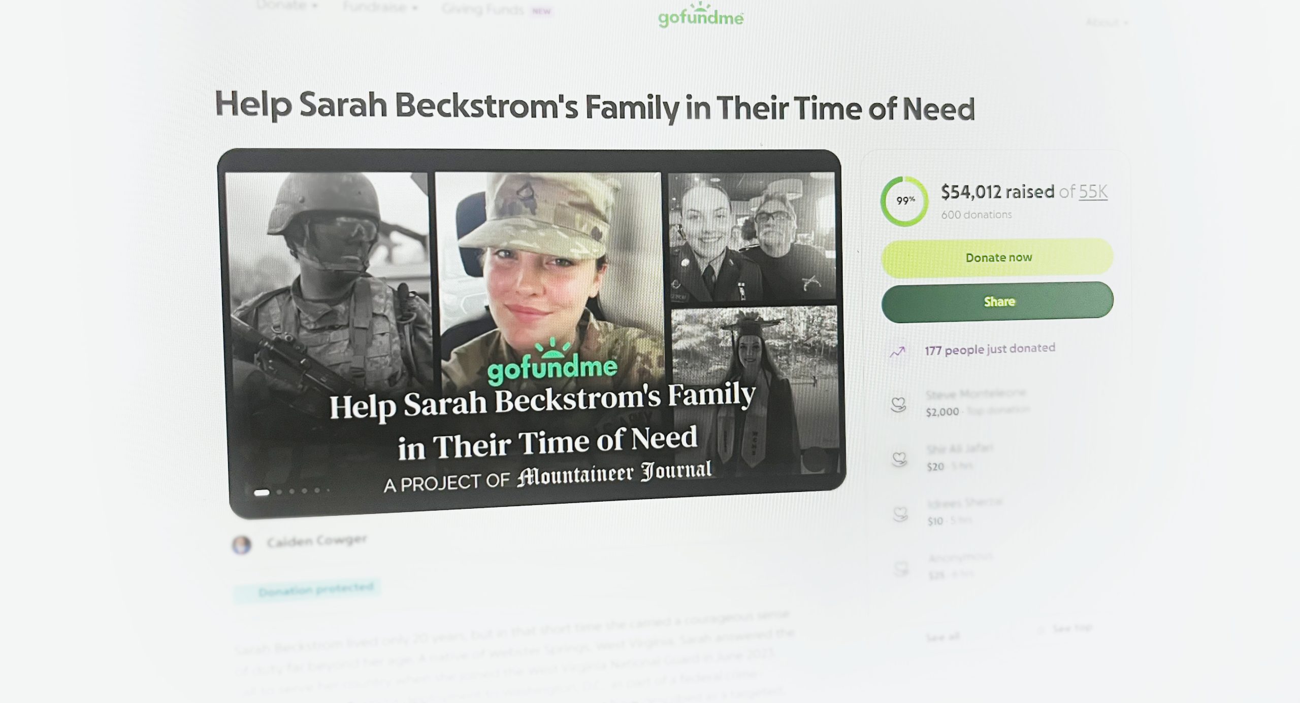 West Virginia Comes Together to Support Beckstrom Family, Raising Over ,000