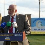 Reger Speaks Outside Closing North Elementary, Criticizes Legislative Inaction in Senate Race